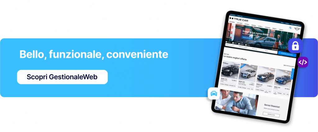 Scopri GestionaleWeb: sito web per concessionarie bello, funzionale, conveniente